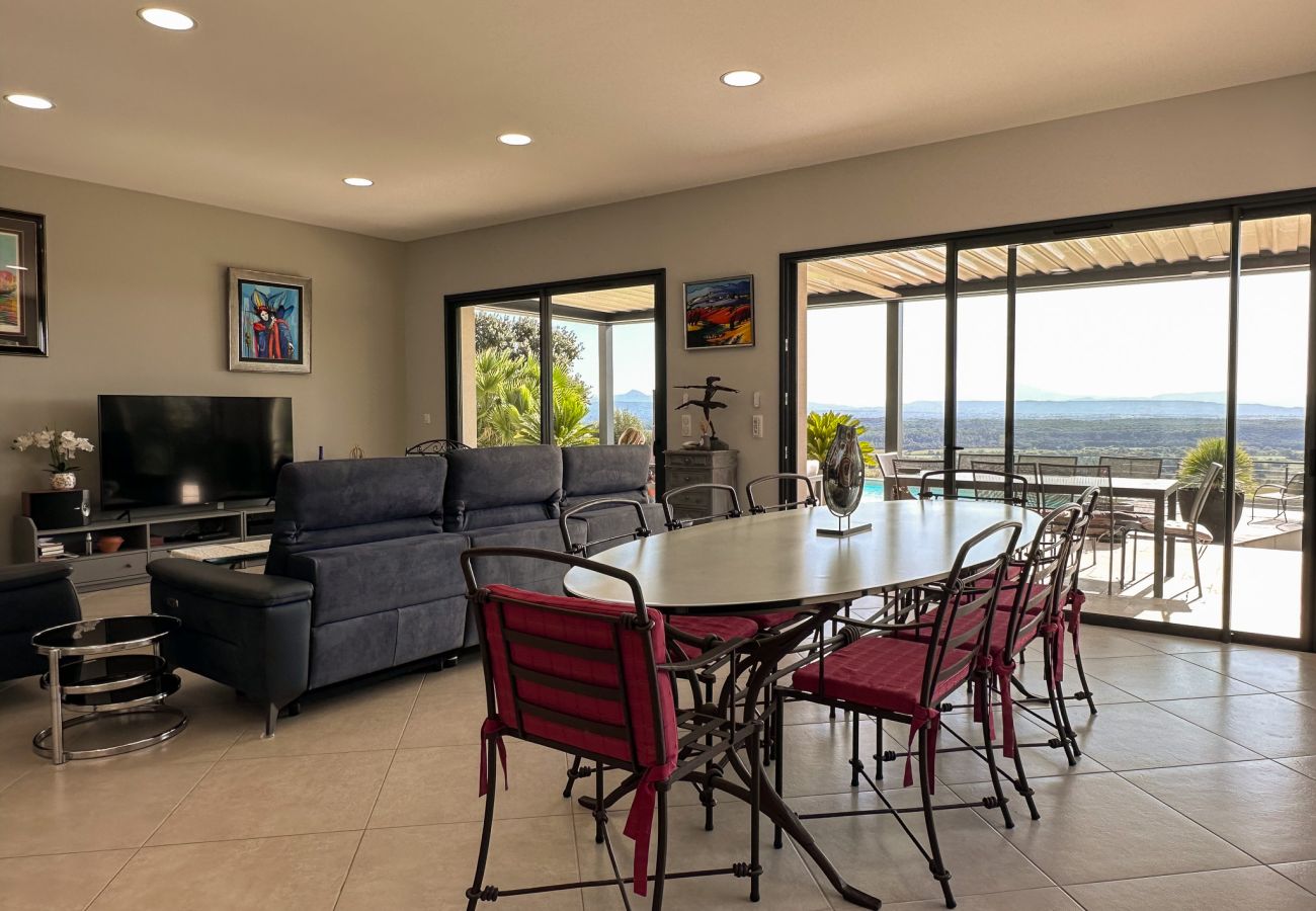 Villa à Saint-Restitut - Villa contemporaine avec vue et piscine chauffée - St Restitut, Drôme Provençale