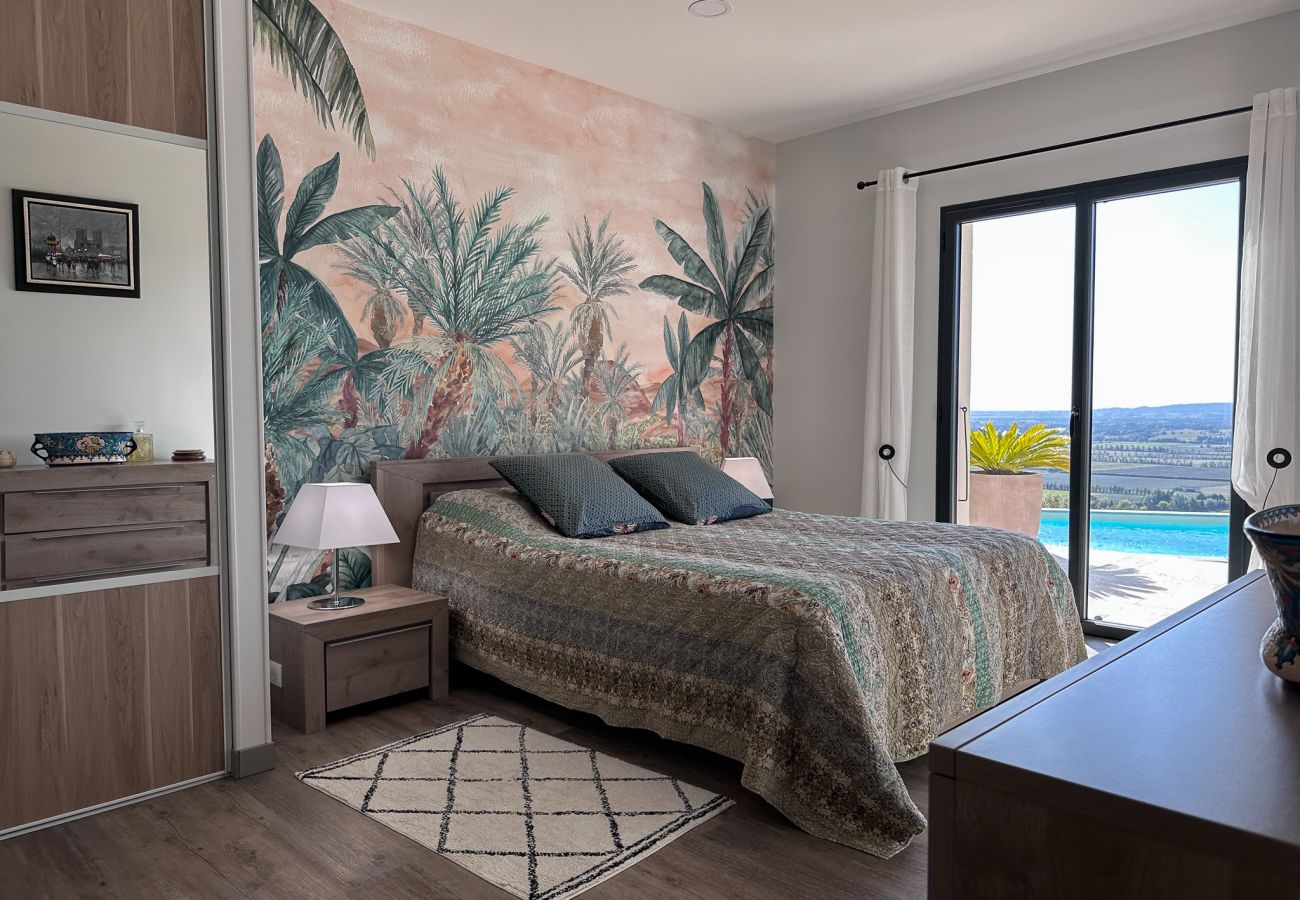 Villa à Saint-Restitut - Villa contemporaine avec vue et piscine chauffée - St Restitut, Drôme Provençale