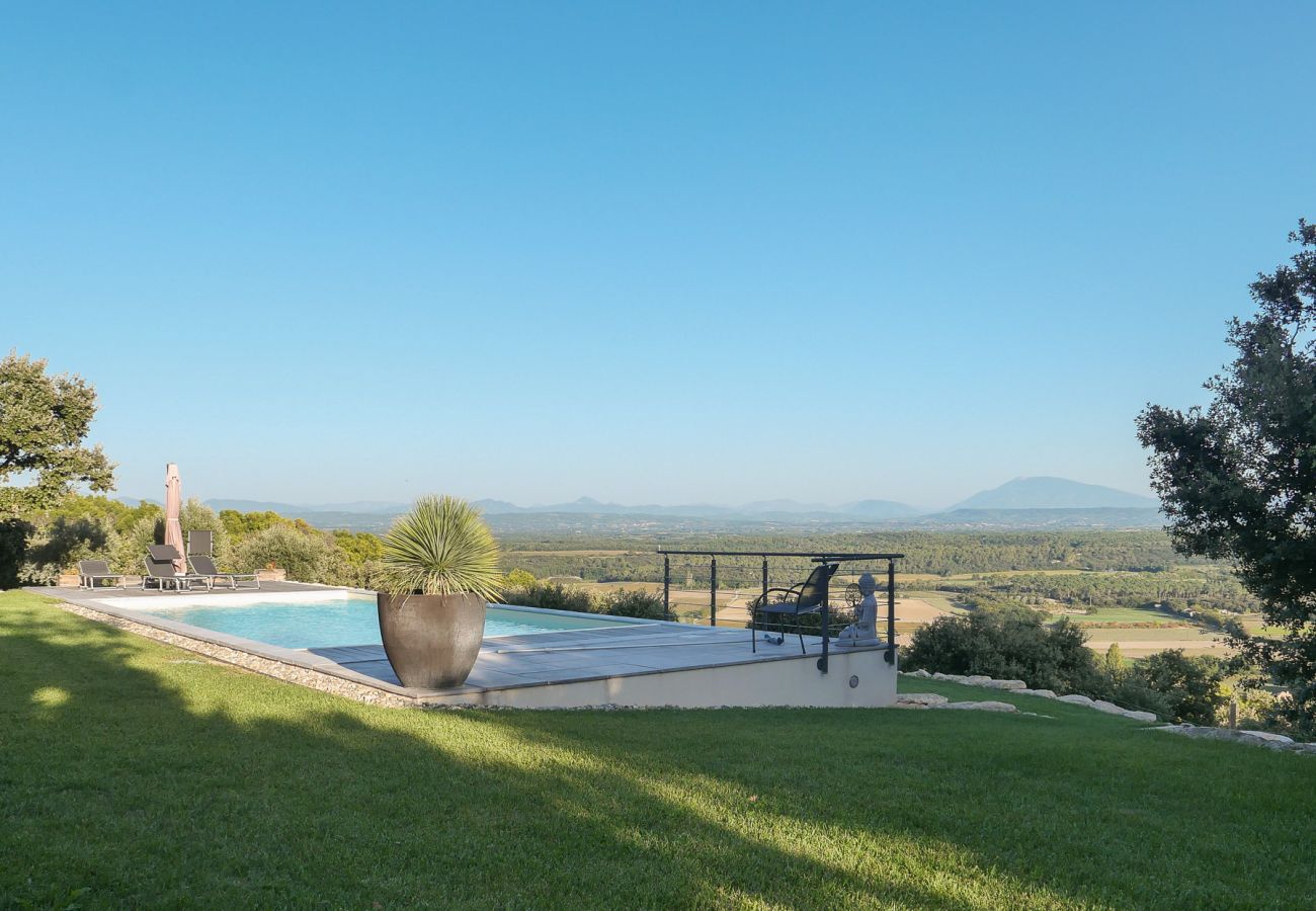 Villa à Saint-Restitut - Villa contemporaine avec vue et piscine chauffée - St Restitut, Drôme Provençale